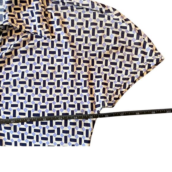 Max Mara Made in Italy Geometric Print Semi-Sheer Polo Shirt Size Small 726G - Picture 5 of 8